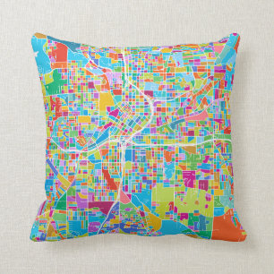 Colourful Atlanta Map Cushion