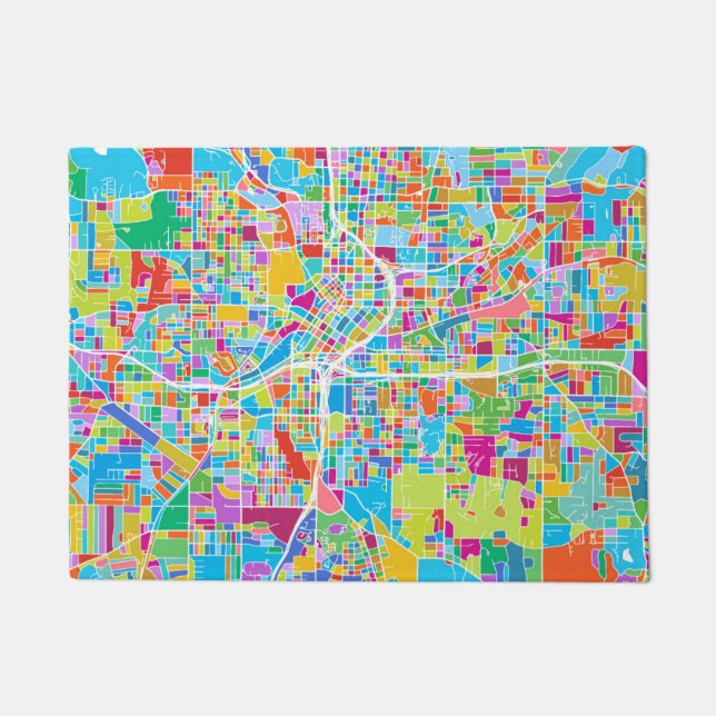 Colourful Atlanta Map Doormat (Front)
