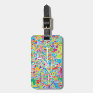 Colourful Atlanta Map Luggage Tag