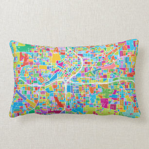 Colourful Atlanta Map Lumbar Cushion