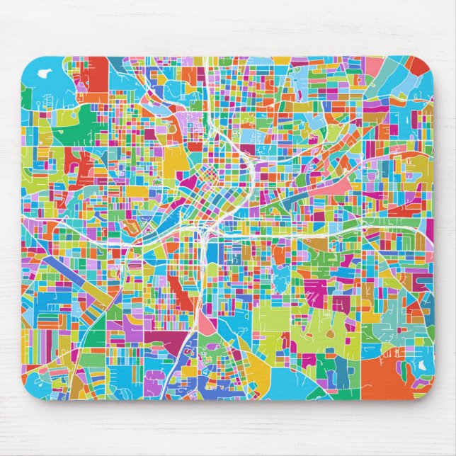Colourful Atlanta Map Mouse Pad (Front)