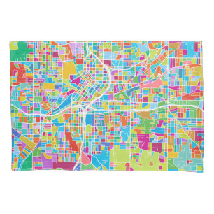 Colourful Atlanta Map Pillowcase