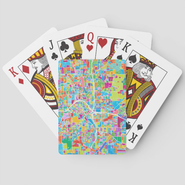 Colourful Atlanta Map Playing Cards (Back)