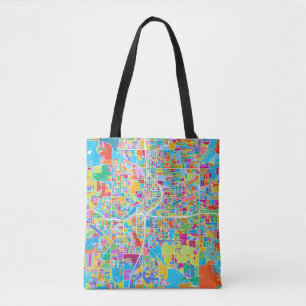 Colourful Atlanta Map Tote Bag