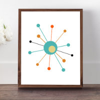 Colourful Atomic Starburst Mid Century Modern