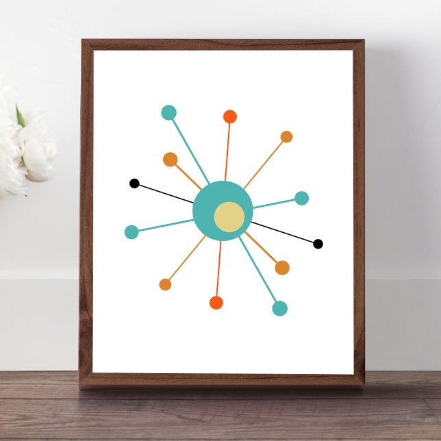 Colourful Atomic Starburst Mid Century Modern Poster (Creator Uploaded)