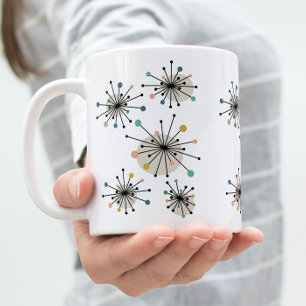 Colourful Atomic Starburst Turquoise Retro Mug
