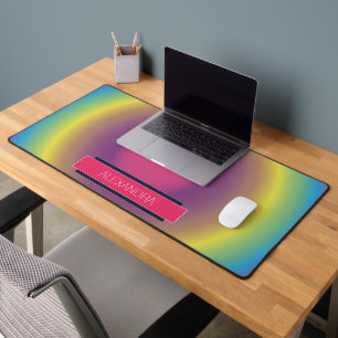 Colourful Aura Gradient Chic Stylish Pink  Desk Mat