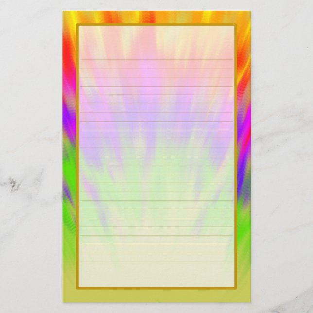 Colourful Aurora I Fine Lined Stationery (Front)