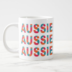 Colourful AUSSIE custom name jumbo mug