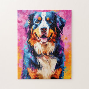 Colourful Australian Shepherd Art Jigsaw Puzzle