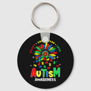 Colourful Autism Awareness Accept Understand Love Key Ring