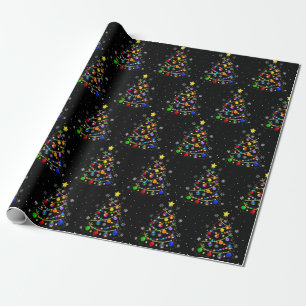 Colourful Autism Christmas Tree Wrapping Paper
