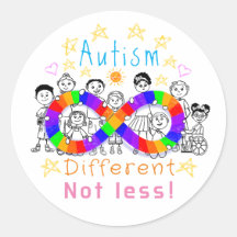 Colourful Autism Different Not Less Fun Stickers