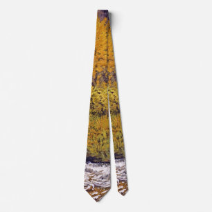 Colourful Autumn Aspens in Yellow Violet Orange Tie