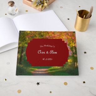 Colourful Autumn Day Wedding Guest Book