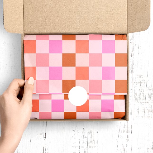 Colourful Autumn Fall Chequered Pattern Tissue Paper (Creator Uploaded)