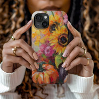 Colourful Autumn Floral and Pumpkins