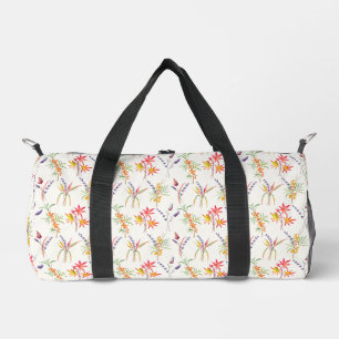 Colourful autumn flowers, floral fall duffle bag