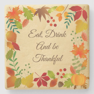 Colourful Autumn Foliage For Thanksgiving Stone Coaster