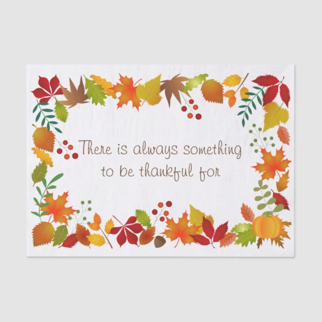 Colourful Autumn Foliage For Thanksgiving Tissue Paper (Front)