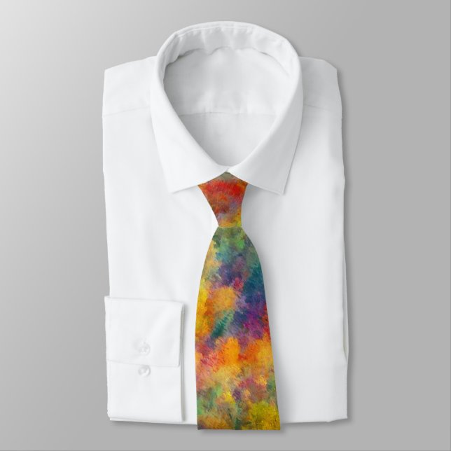 Colourful Autumn Forest Abstraction Tie (Tied)