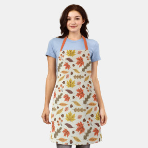Colourful Autumn Leaf Fall Pattern Apron