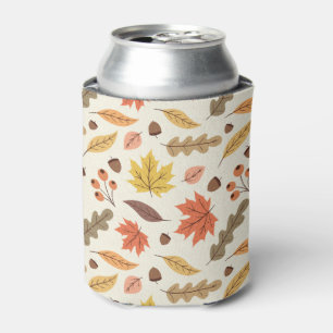 Colourful Autumn Leaf Fall Pattern Can Cooler