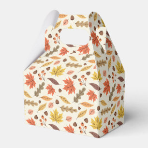 Colourful Autumn Leaf Fall Pattern Favour Box