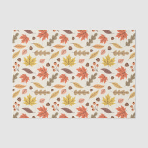 Colourful Autumn Leaf Fall Pattern Tissue Paper