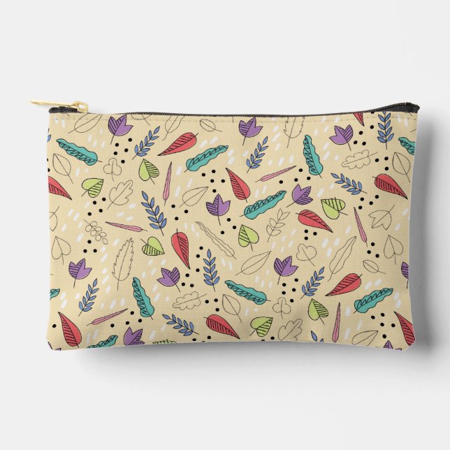 Colourful Autumn Leaf Medley Accessory Pouch (Front)