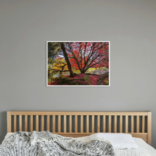 Colourful Autumn Leaves and Trees Landscape Poster