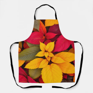 Colourful Autumn Leaves Botanical Design Apron