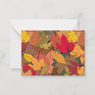 Colourful autumn leaves card
