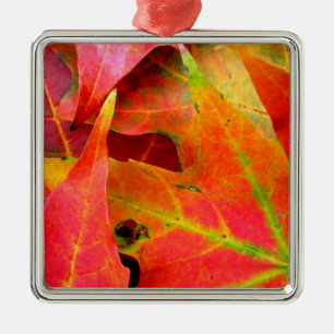 Colourful Autumn Leaves Close-up Metal Tree Decoration