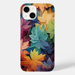 Colourful Autumn Leaves Custom Monogram Case-Mate iPhone 14 Case