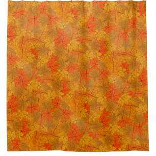 Colourful Autumn Leaves Design Shower Curtain