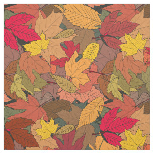 Colourful autumn leaves fabric
