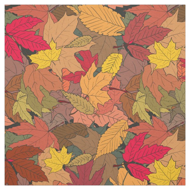 Colourful autumn leaves fabric (Swatch)