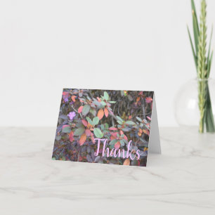 Colourful Autumn Leaves Fall Foliage Nature Thanks Thank You Card
