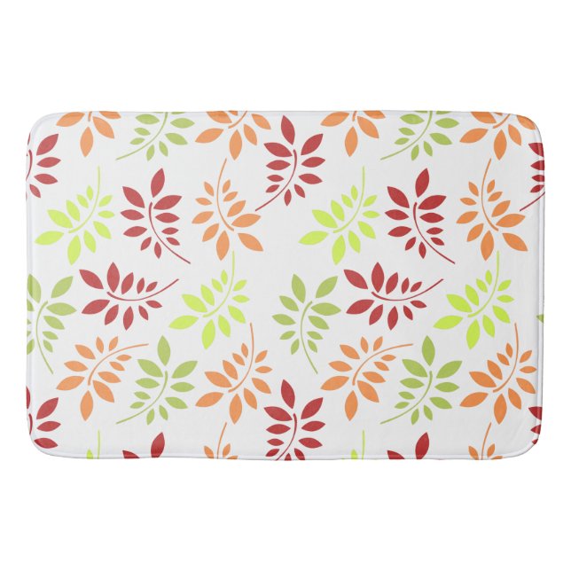 Colourful Autumn Leaves in Warm Tones Bath Mat (Front)