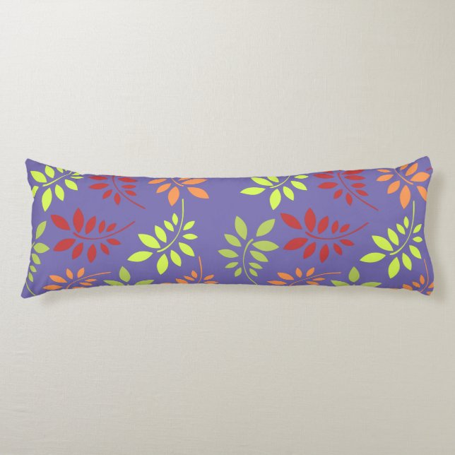 Colourful Autumn Leaves in Warm Tones Body Cushion (Front)
