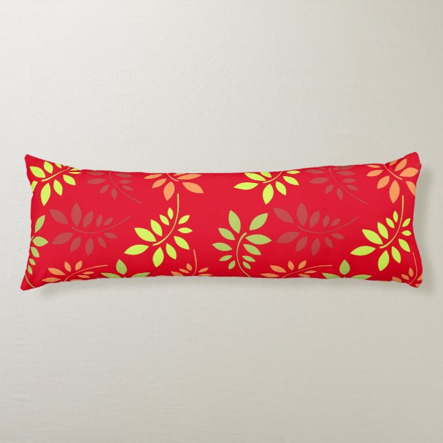 Colourful Autumn Leaves in Warm Tones Body Cushion (Front)