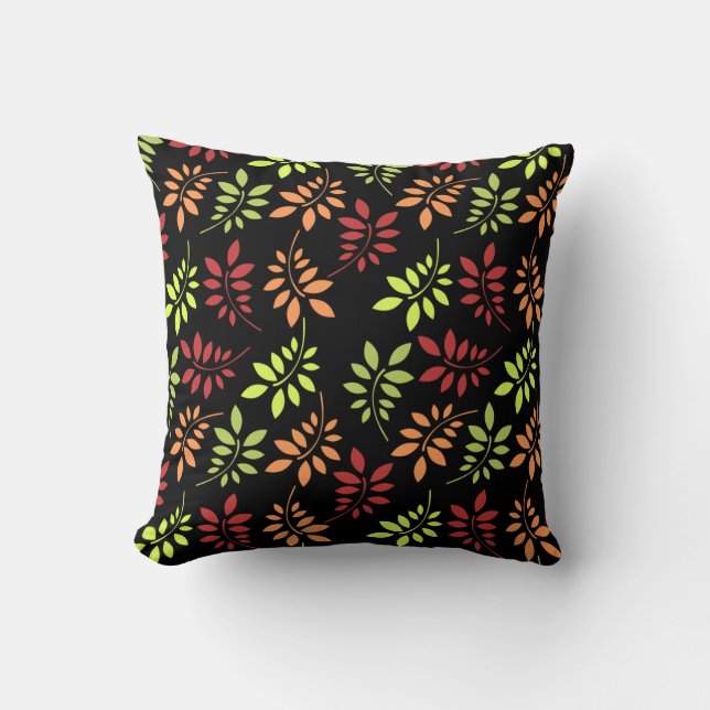Colourful Autumn Leaves in Warm Tones Cushion (Front)
