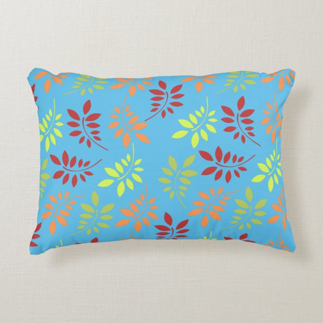 Colourful Autumn Leaves in Warm Tones Decorative Cushion (Front)