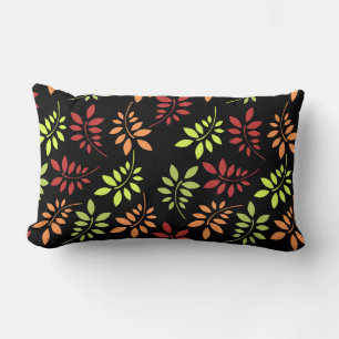 Colourful Autumn Leaves in Warm Tones Lumbar Cushion