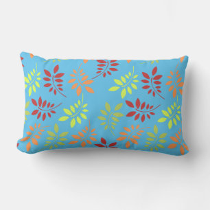 Colourful Autumn Leaves in Warm Tones Lumbar Cushion