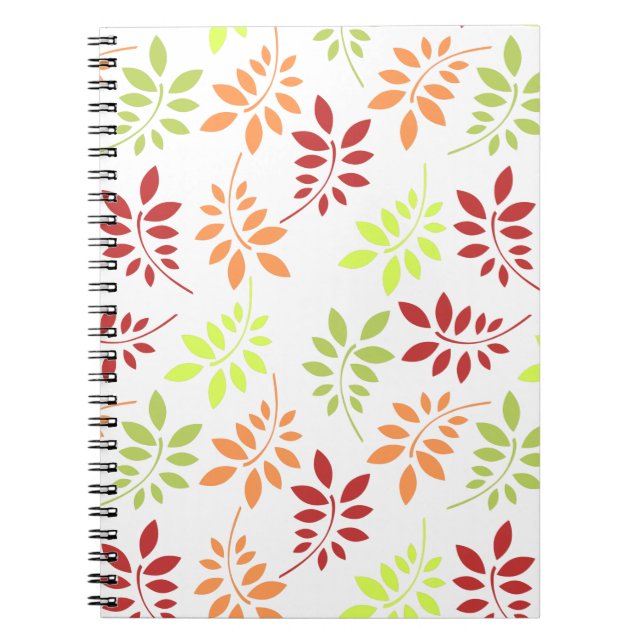 Colourful Autumn Leaves in Warm Tones Notebook (Front)