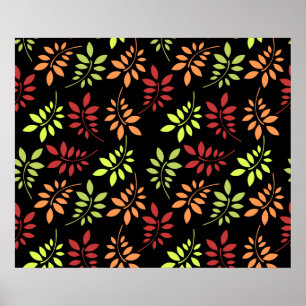 Colourful Autumn Leaves in Warm Tones Poster