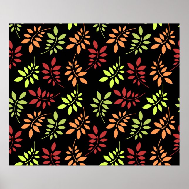 Colourful Autumn Leaves in Warm Tones Poster (Front)